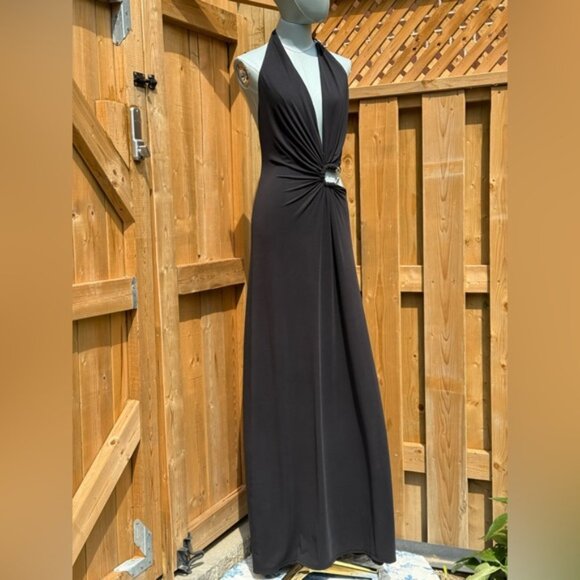 🆕 MISHA COLLECTION 🧿 NWOT The Devon Maxi Dress, Black Cupro-Jersey, Sz M US6 - Picture 5 of 15
